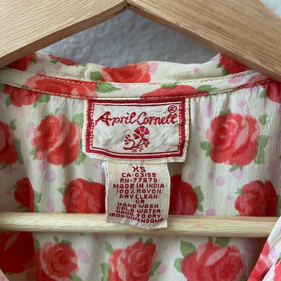 Vintage April Cornell Rose Dress - Picture 3 of 8